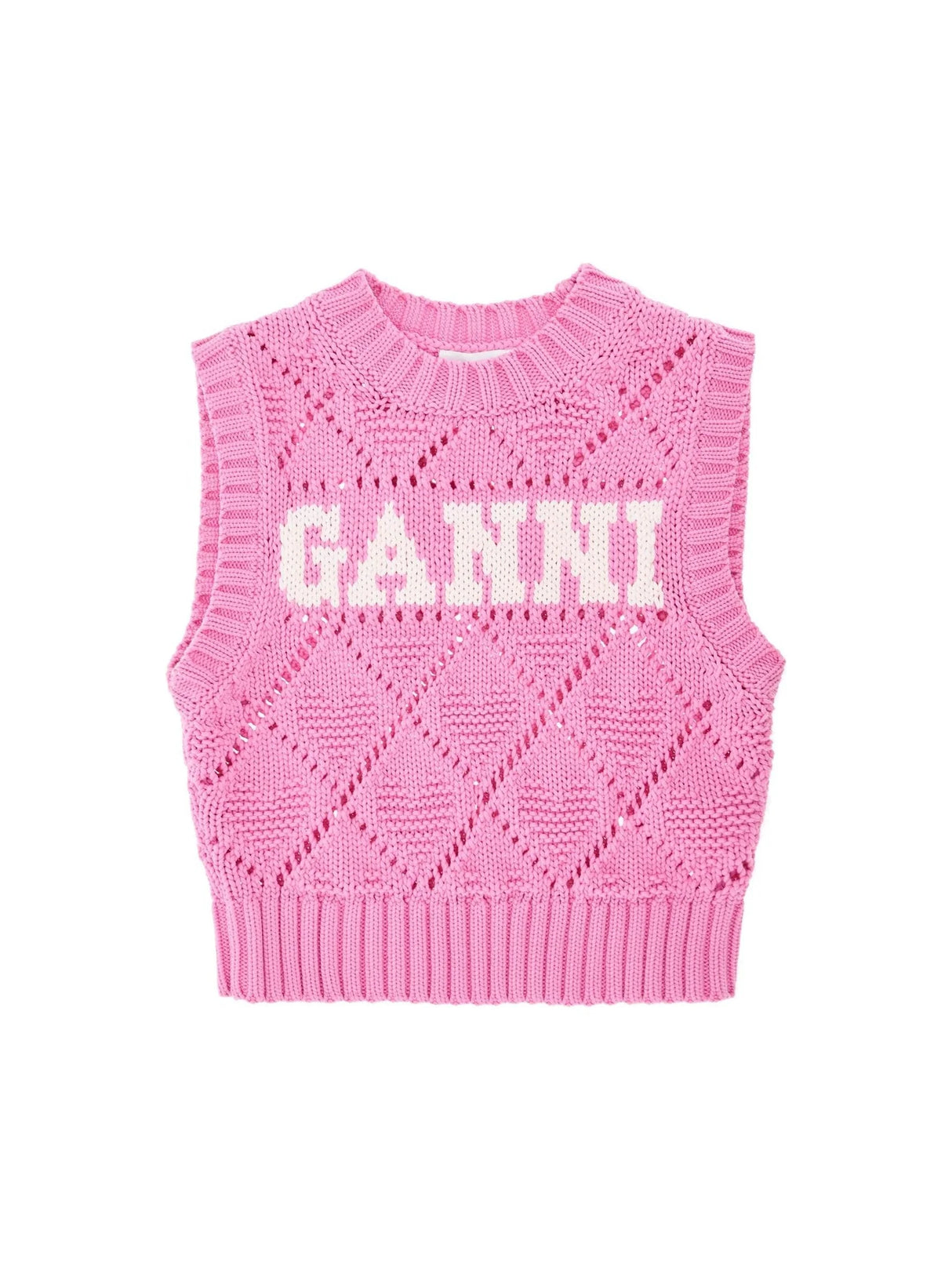 Knitted Logo Vest In Seven