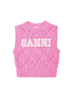 Knitted Logo Vest In Seven