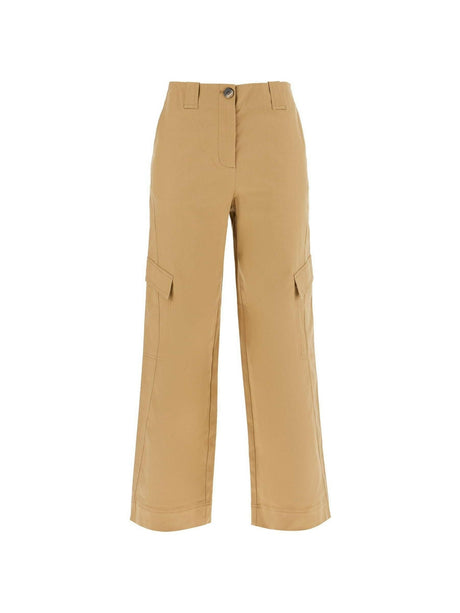 Organic Cotton Mid Waist Herringbone Cargo Pants.