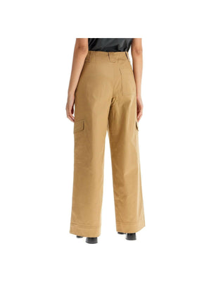 Organic Cotton Mid Waist Herringbone Cargo Pants.