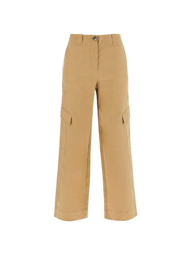 Organic Cotton Mid Waist Herringbone Cargo Pants.