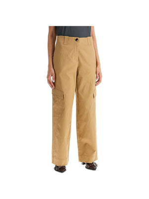 Organic Cotton Mid Waist Herringbone Cargo Pants.