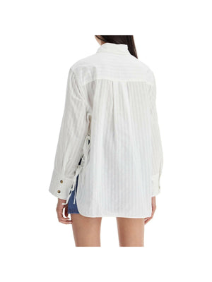 Organic Cotton Tonal Striped Oversized Shirt.