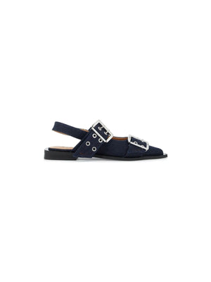 Recycled Denim Slingback Flats - 34 - Women > Shoes > Flats > Ballet flats