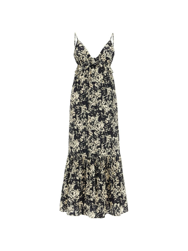 Floral Printed Satin Slip Dress-GANNI-JOHN JULIA