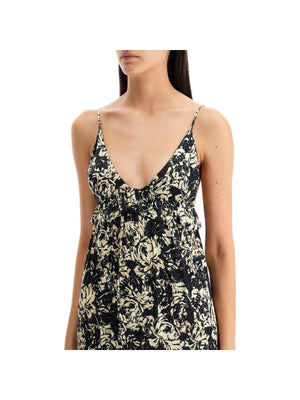 Floral Printed Satin Slip Dress-GANNI-JOHN JULIA