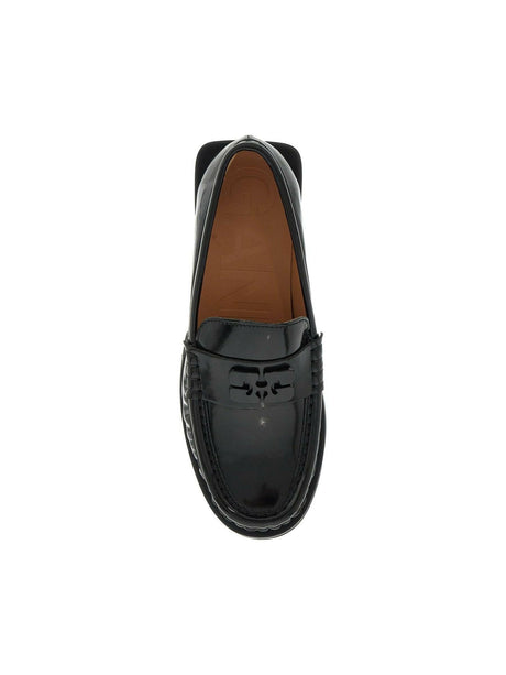 Recycled Leather Butterfly Logo Loafers.