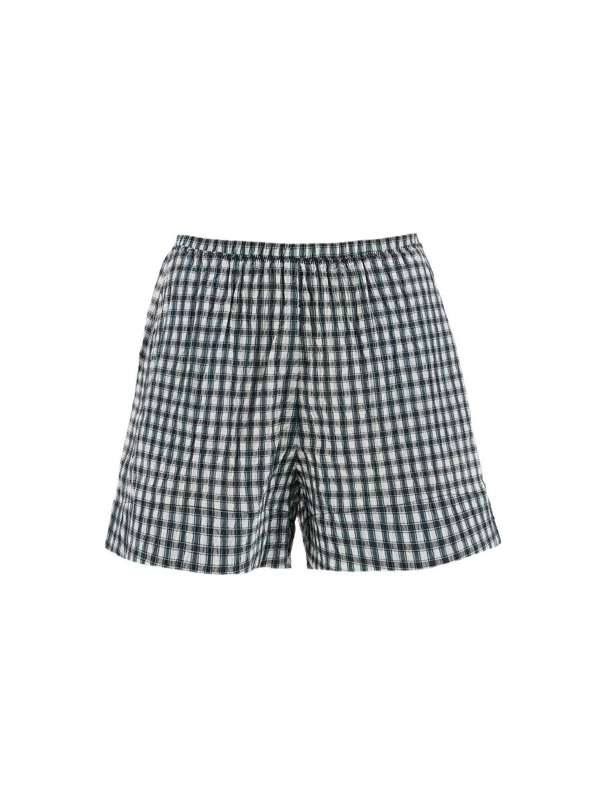 Seersucker Checkered Shorts-GANNI-JOHN JULIA