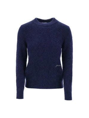 Blue Sky Captain Brushed Alpaca And Wool Sweater GANNI JOHN JULIA.