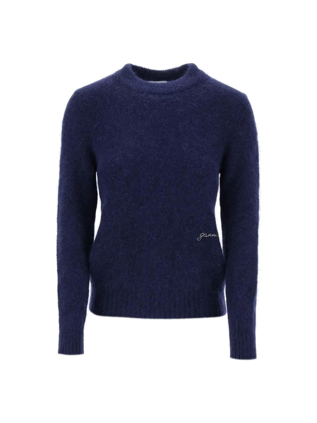 Blue Sky Captain Brushed Alpaca And Wool Sweater GANNI JOHN JULIA.