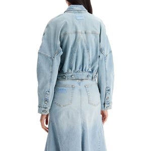 GANNI-Stretch Denim Bomber Jacket In 8 -JOHN JULIA.