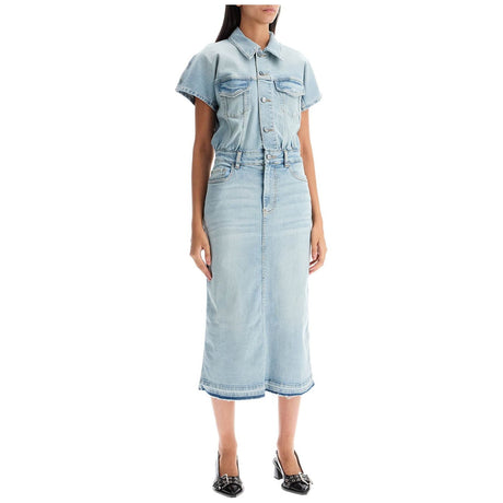 GANNI-Stretch Denim Midi Dress In 8 -JOHN JULIA.