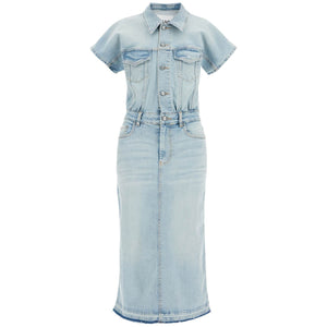 GANNI-Stretch Denim Midi Dress In 8 -JOHN JULIA.