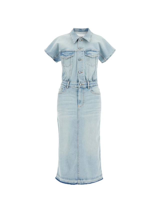 GANNI-Stretch Denim Midi Dress In 8 -JOHN JULIA.