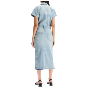 GANNI-Stretch Denim Midi Dress In 8 -JOHN JULIA.