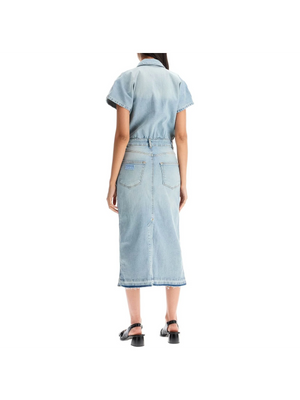 GANNI-Stretch Denim Midi Dress In 8 -JOHN JULIA.