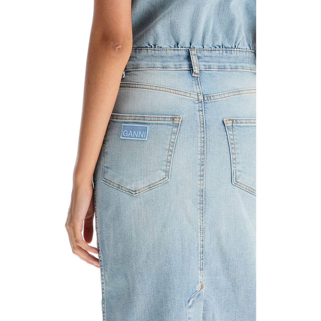 GANNI-Stretch Denim Midi Dress In 8 -JOHN JULIA.