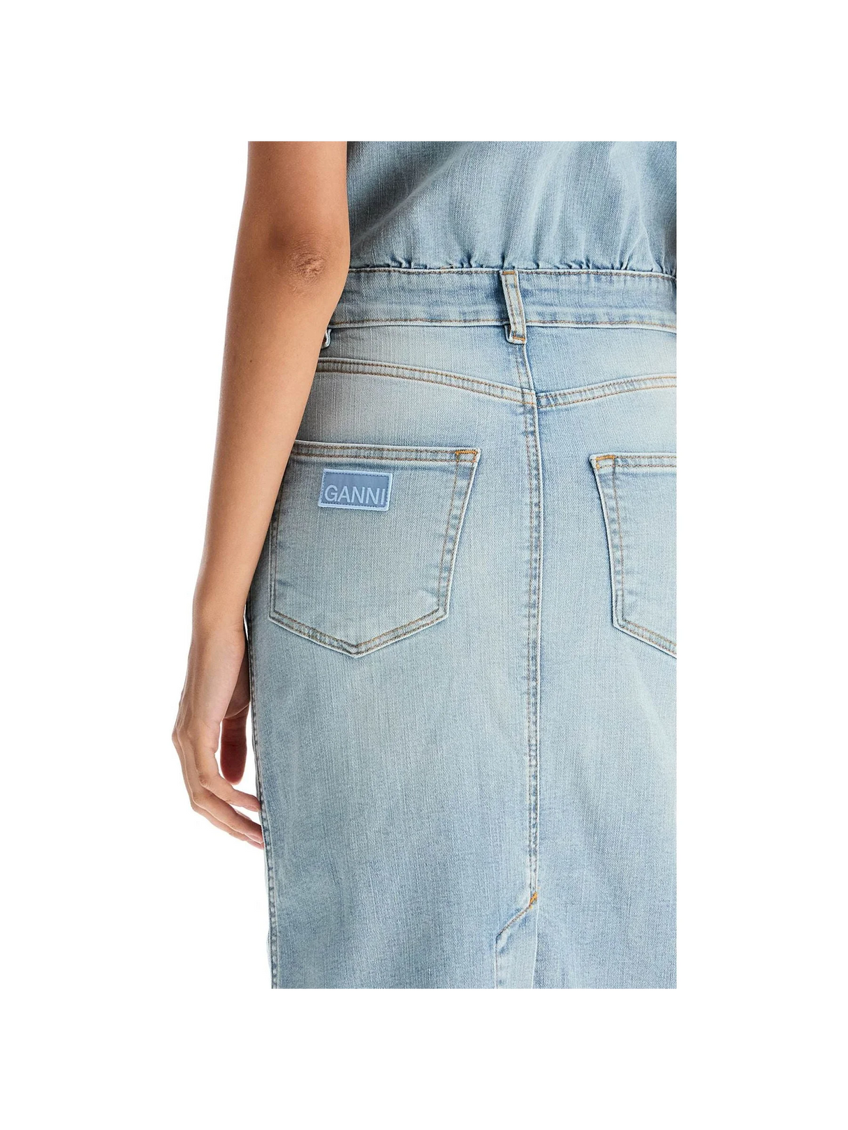 GANNI-Stretch Denim Midi Dress In 8 -JOHN JULIA.