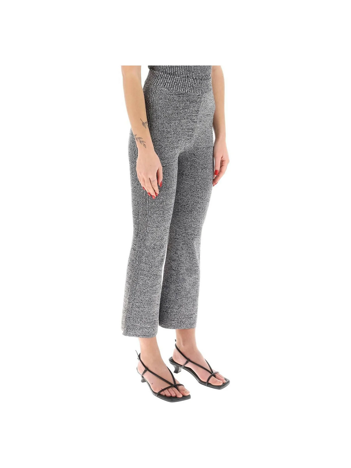 Stretch Knit Cropped Pants GANNI JOHN JULIA.