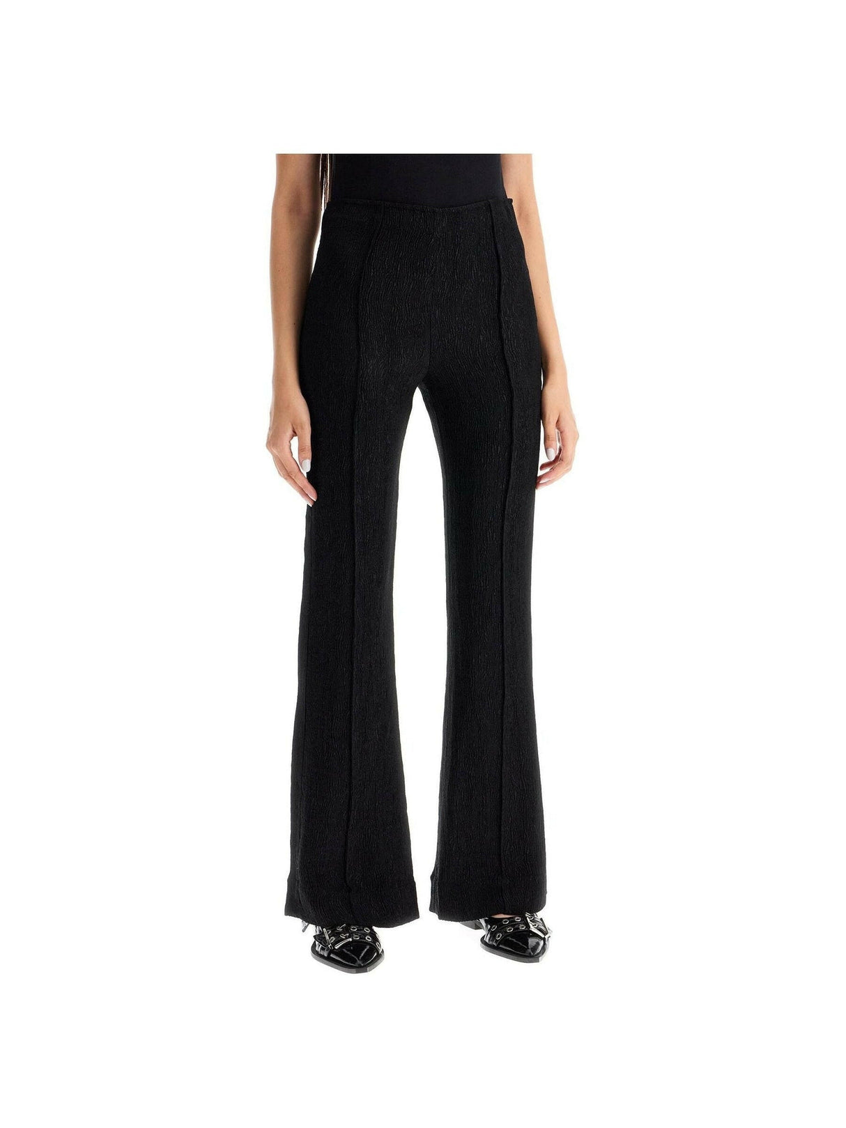 Stretch Viscose Flared Pants.