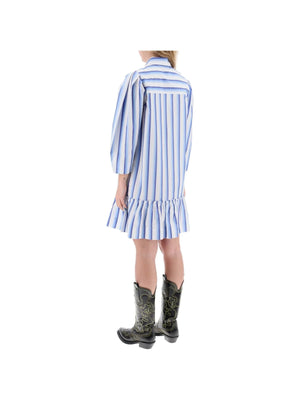 Striped Cotton Ruffle Dress - Women > Clothing > Dresses > Mini