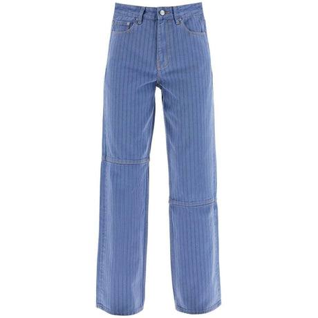 Striped Organic Denim Overdyed Jeans.