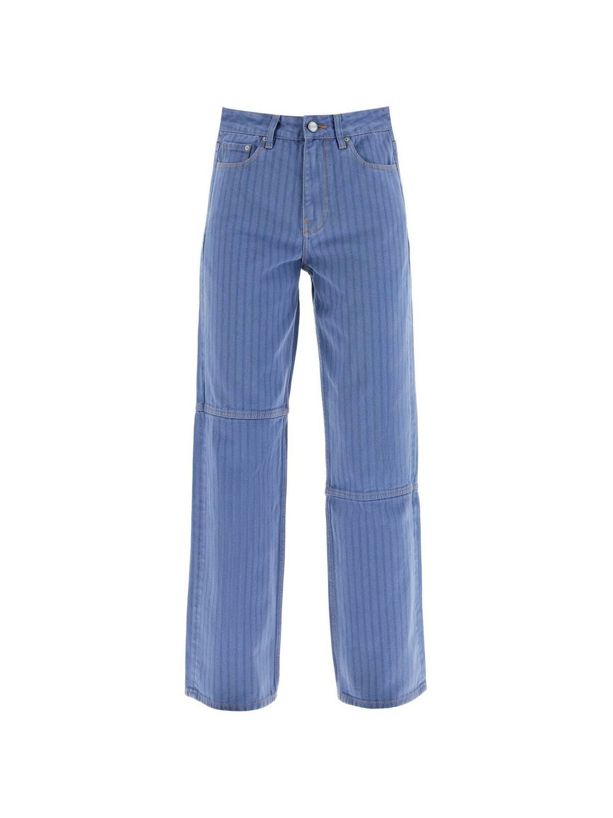 Striped Organic Denim Overdyed Jeans.