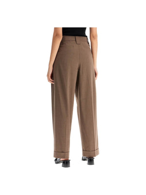 Sustainable Viscose Blend Flowy Trousers - Women > Clothing > Trousers > Trousers