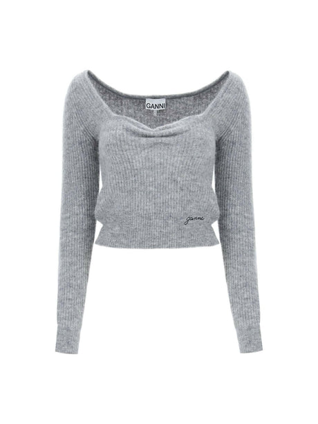 Sweater With Sweetheart Neckline GANNI JOHN JULIA.