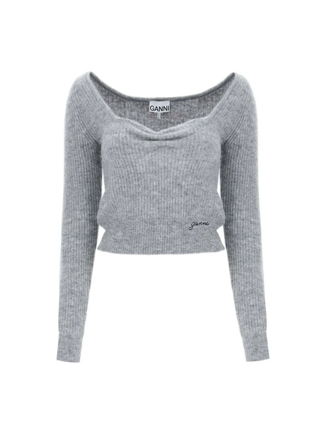 Sweater With Sweetheart Neckline GANNI JOHN JULIA.