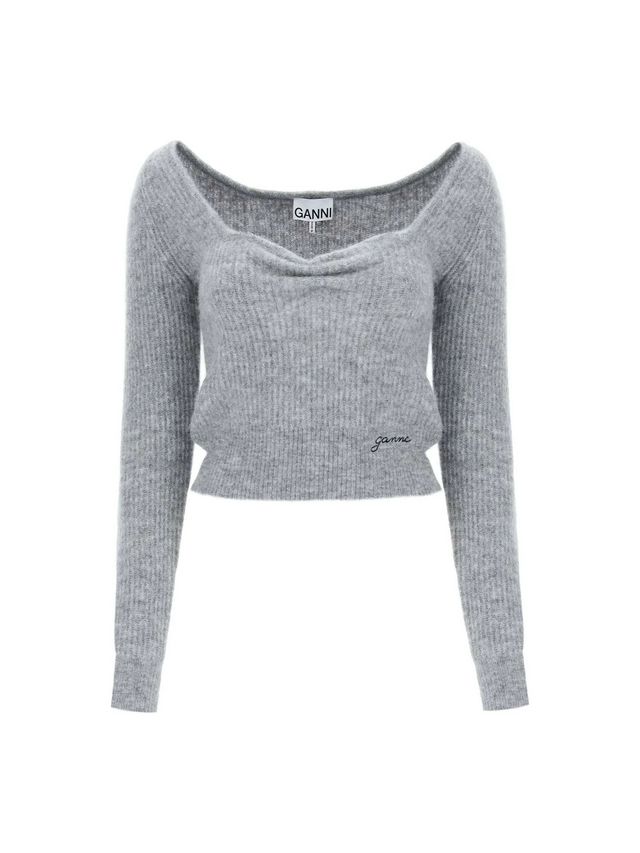 Sweater With Sweetheart Neckline GANNI JOHN JULIA.