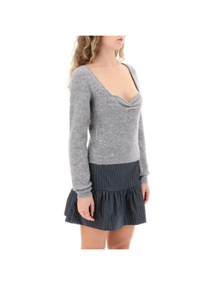 Sweater With Sweetheart Neckline GANNI JOHN JULIA.