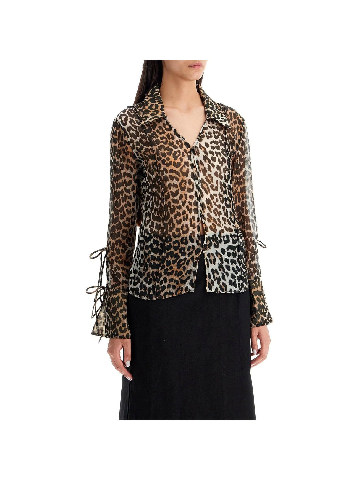 Leopard Print Chiffon Blouse