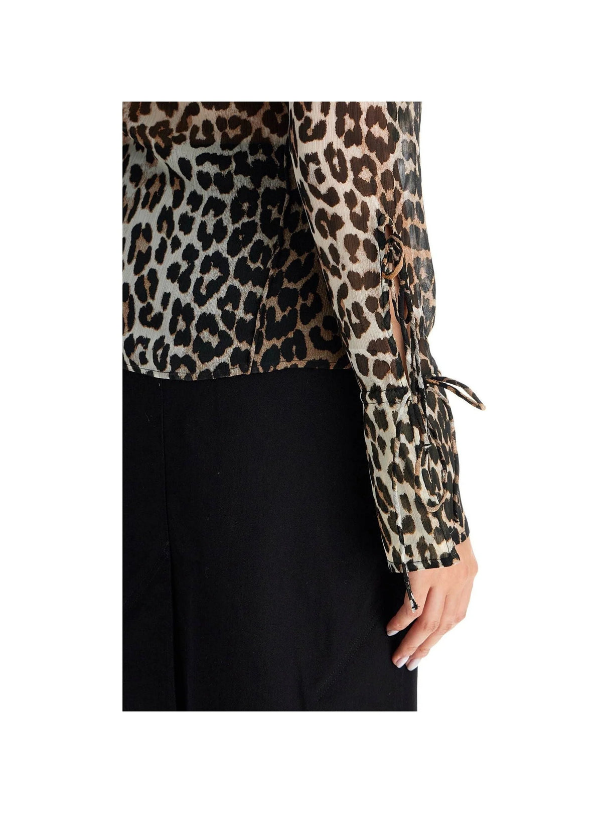 Leopard Print Chiffon Blouse