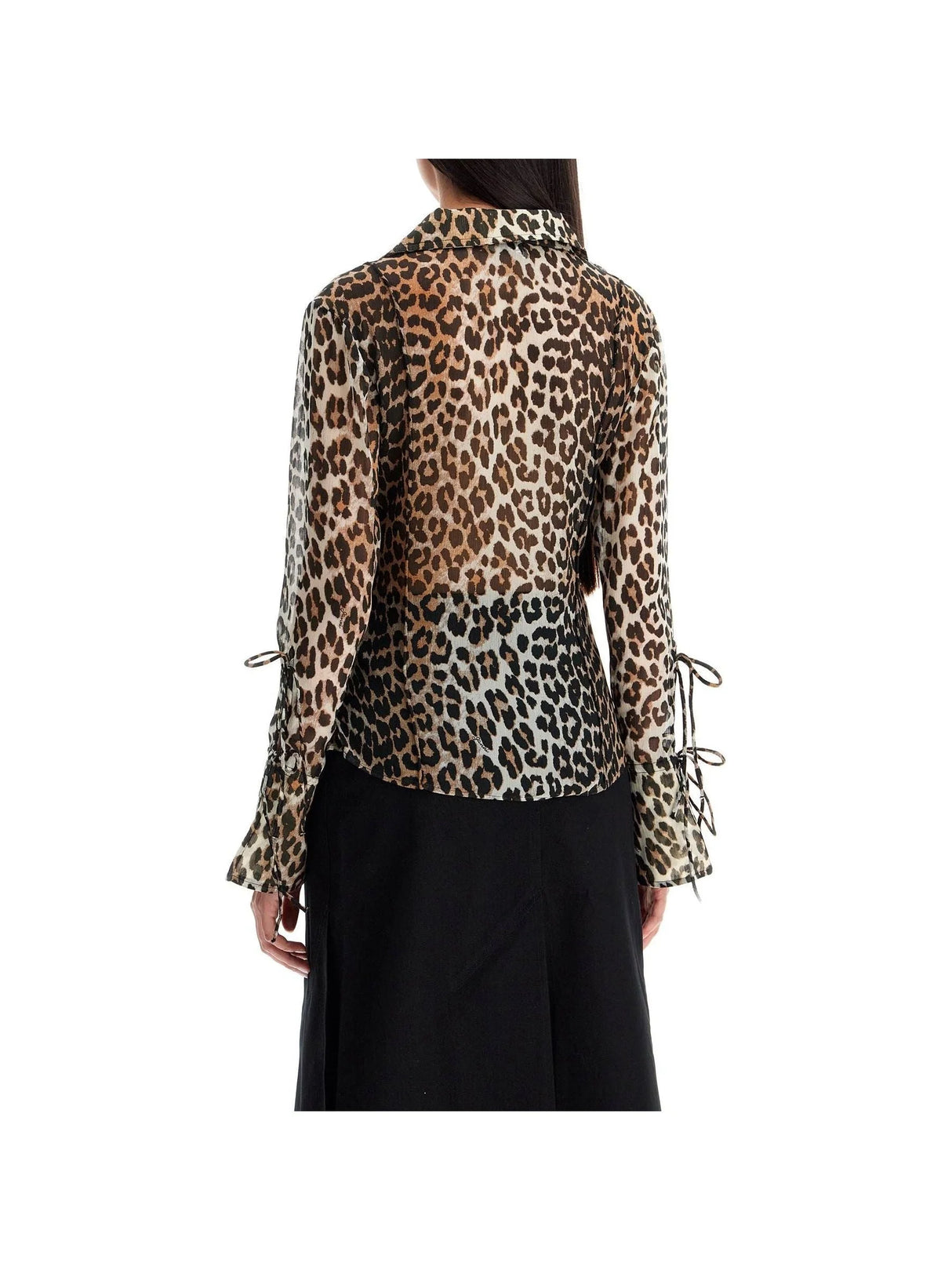 Leopard Print Chiffon Blouse