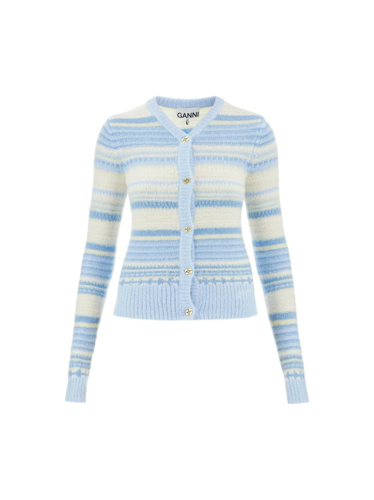 GANNI-Ultra Soft Striped Cardigan-JOHN JULIA