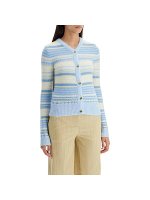 GANNI-Ultra Soft Striped Cardigan-JOHN JULIA