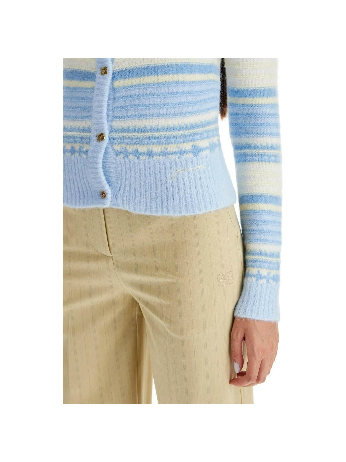 GANNI-Ultra Soft Striped Cardigan-JOHN JULIA