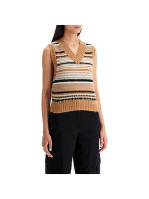 Ultra Soft Striped Knit Vest.