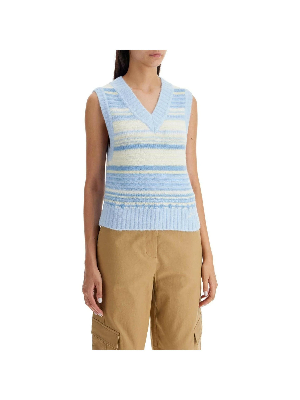 Ultra Soft Striped Knit Vest.