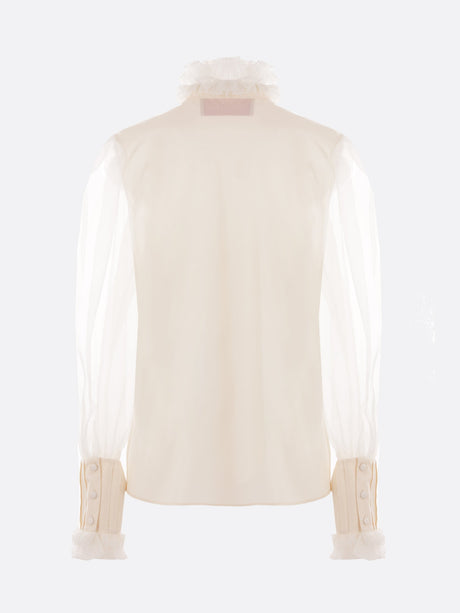 Shantung Organza Lace Shirt-Valentino Garavani-JOHN JULIA