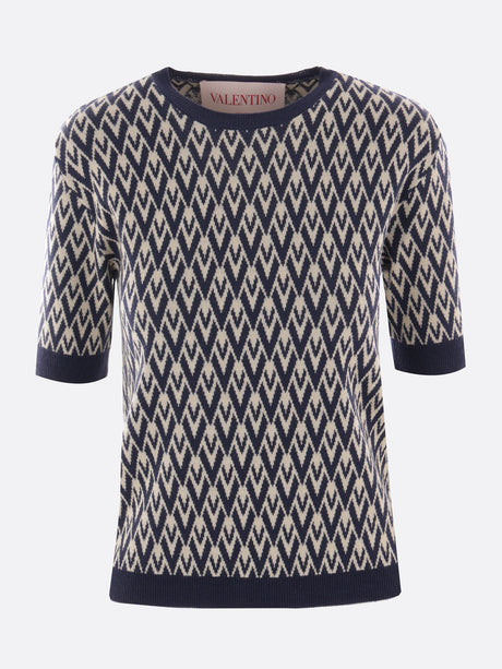 Toute La V Jacquard Sweater-Valentino Garavani-JOHN JULIA