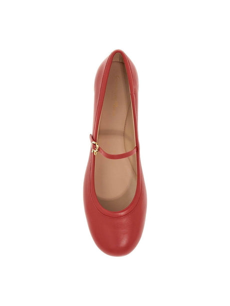 Carla Nappa Leather Ballet Flats.