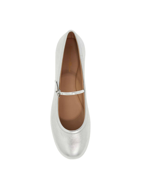 Metallic Carla Leather Ballet Flats.