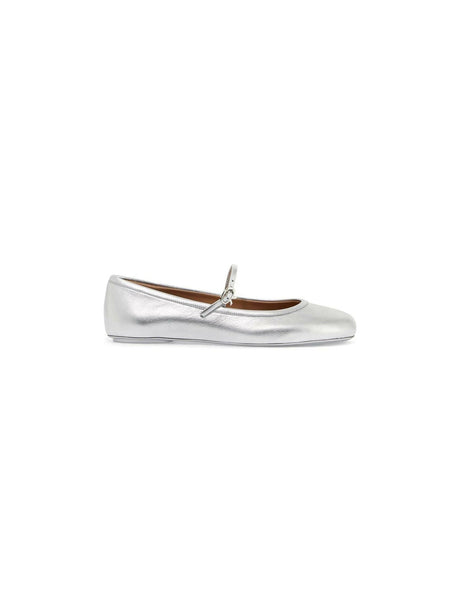 Metallic Carla Leather Ballet Flats.