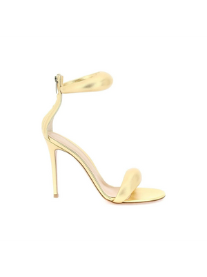 Gold Laminated Leather Bijoux Sandals GIANVITO ROSSI JOHN JULIA.