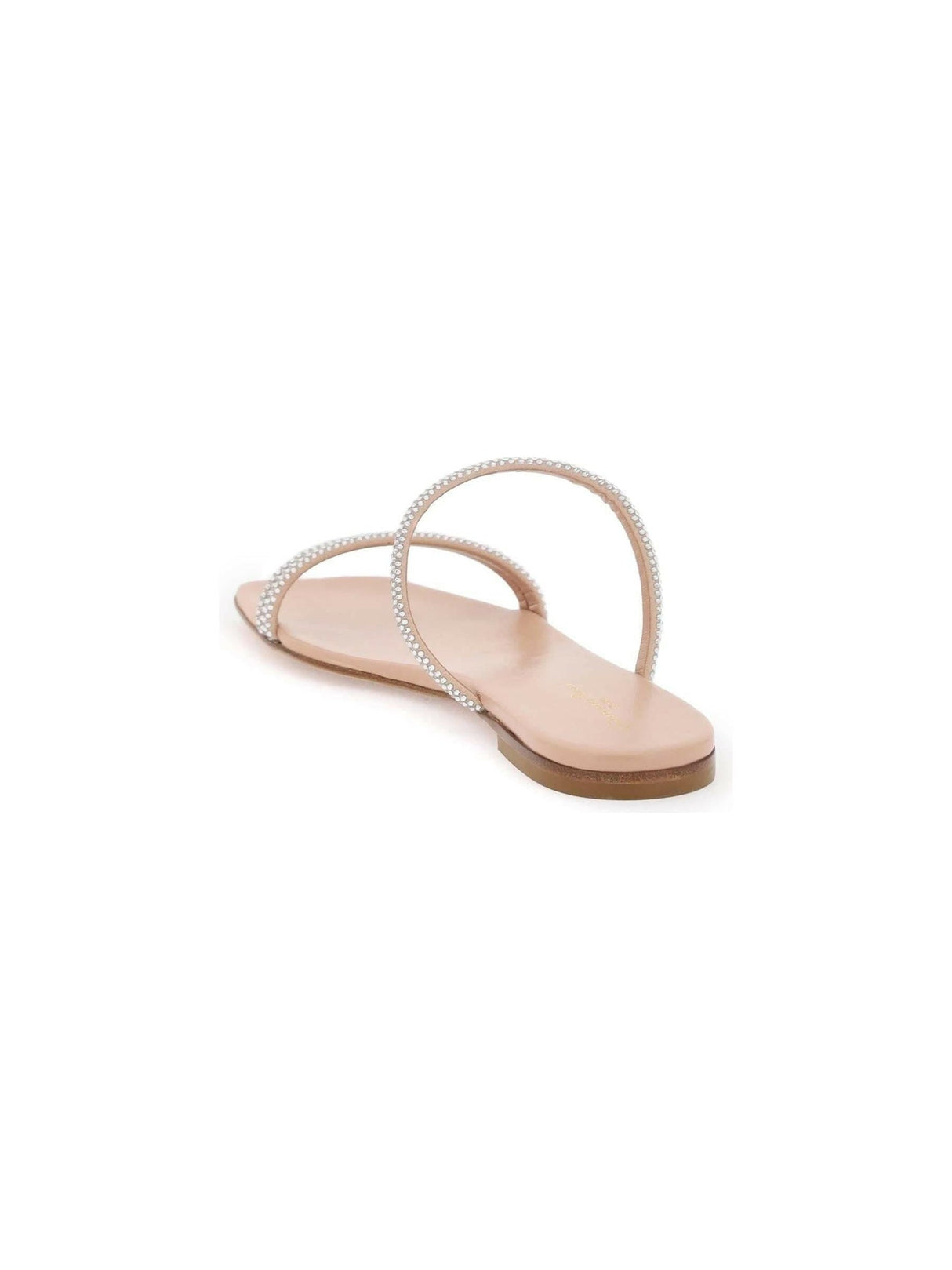 Peach Cannes Leather Flat Sandals GIANVITO ROSSI JOHN JULIA.