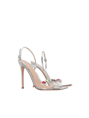 Ribbon Candy Laminated Leather and Plexiglass Sandals-GIANVITO ROSSI-JOHN JULIA