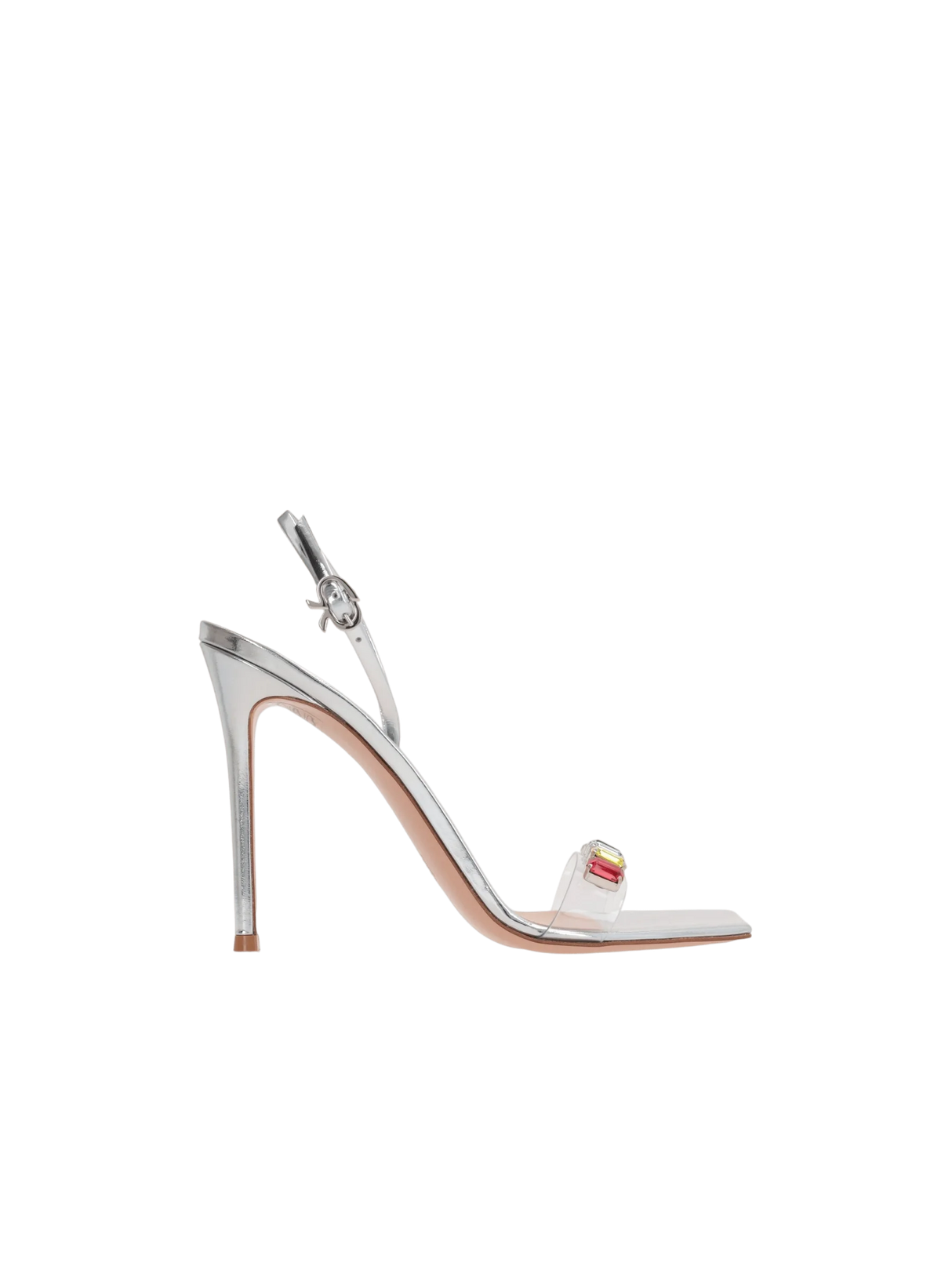 Ribbon Candy Laminated Leather and Plexiglass Sandals-GIANVITO ROSSI-JOHN JULIA