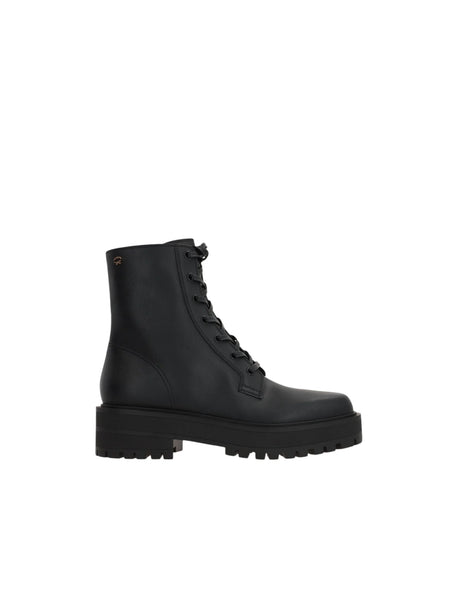 Turner Leather Combat Boots-GIANVITO ROSSI-JOHN JULIA